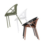 Set da pranzo moderno da esterno da 7 pezzi con sedie impilabili e tavolo in legno di acacia