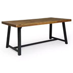 Set da pranzo moderno da esterno da 7 pezzi con sedie impilabili e tavolo in legno di acacia