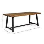 Set da pranzo moderno da esterno da 7 pezzi con sedie impilabili e tavolo in legno di acacia