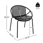 Set da pranzo moderno da esterno da 7 pezzi con sedie impilabili e tavolo in legno di acacia
