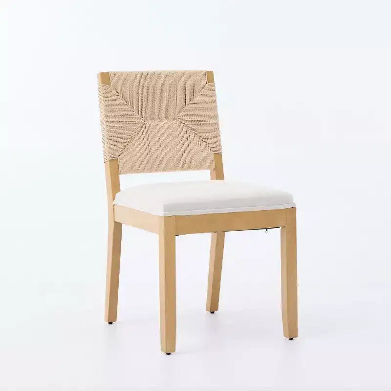 Set da pranzo rotondo a 5 pezzi per 4 persone, tavolo da pranzo con piedistallo e sedie in legno massello con schienale intrecciato, mobili moderni per cucina e sala da pranzo-Panipeachy