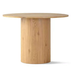 Set da pranzo rotondo a 5 pezzi per 4 persone, tavolo da pranzo con piedistallo e sedie in legno massello con schienale intrecciato, mobili moderni per cucina e sala da pranzo-Panipeachy