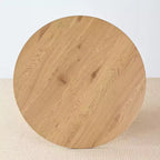 Set da pranzo rotondo a 5 pezzi per 4 persone, tavolo da pranzo con piedistallo e sedie in legno massello con schienale intrecciato, mobili moderni per cucina e sala da pranzo-Panipeachy