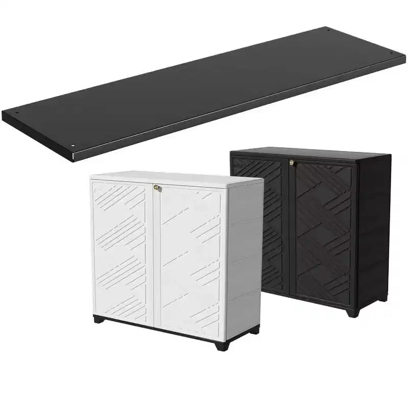 2 pc Metal Shelf for 75 Gallon Storage Box, 33.7 W * 10 D * 0.4 H Per Shelf,Easy Assembly,Black