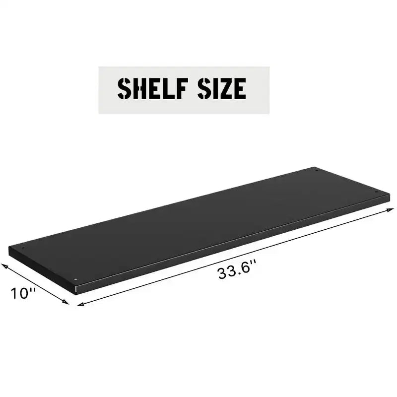 2 ripiani in metallo per contenitore da 75 galloni, 33,7 L * 10 P * 0,4 A per ripiano, facile montaggio, nero