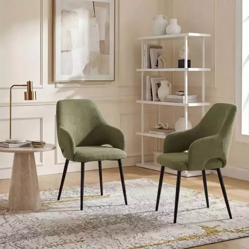 Sedie da Pranzo Imbottite in ciniglia Ora Maison con Robuste Gambe in Metallo, Schienale Ergonomico Alto per Cucina Soggiorno Studio Caffè