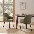Sedie da Pranzo Imbottite in ciniglia Ora Maison con Robuste Gambe in Metallo, Schienale Ergonomico Alto per Cucina Soggiorno Studio Caffè