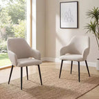 Ora Maison Chenille Upholstered Dining Chairs with Sturdy Metal Legs, Ergonomic High Back for Kitchen Living Room Study Caf