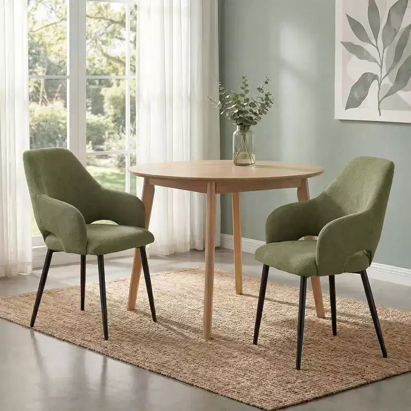 Sedie da Pranzo Imbottite in ciniglia Ora Maison con Robuste Gambe in Metallo, Schienale Ergonomico Alto per Cucina Soggiorno Studio Caffè