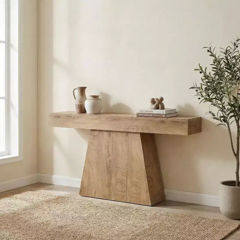 JVNOXK Tavolino Elegante e Minimalista con Base Geometrica per Soggiorno Ingresso