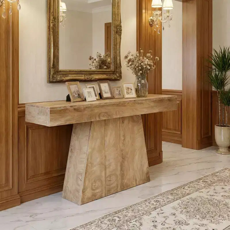 JVNOXK Tavolino Elegante e Minimalista con Base Geometrica per Soggiorno Ingresso