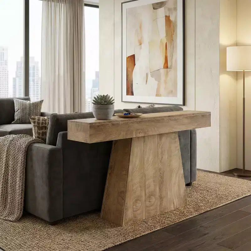 JVNOXK Tavolino Elegante e Minimalista con Base Geometrica per Soggiorno Ingresso