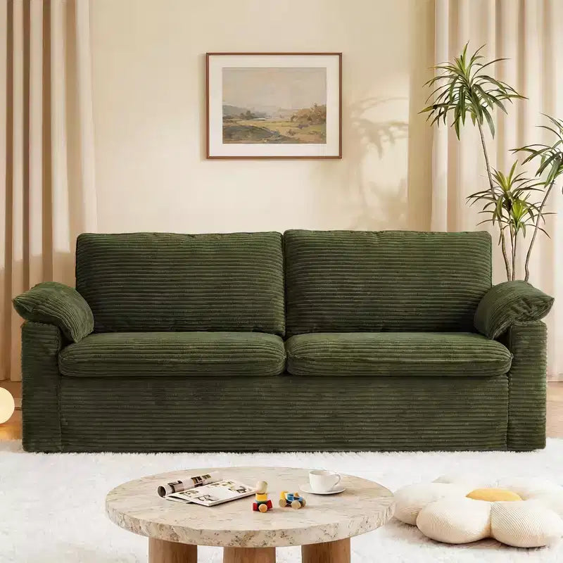 Dyonery 70 Loveseat Divano a due posti in velluto a coste, divano a due posti moderno, divano sfoderabile con seduta profonda, 2 ampi cuscini bracciolo e schienale morbido