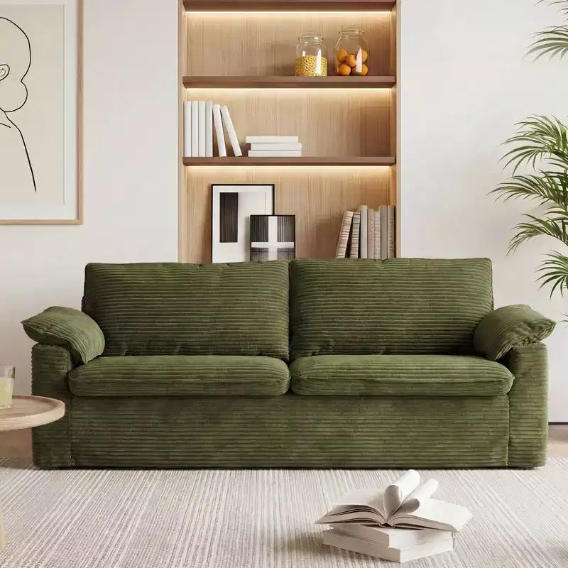 Dyonery 70 Loveseat Divano a due posti in velluto a coste, divano a due posti moderno, divano sfoderabile con seduta profonda, 2 ampi cuscini bracciolo e schienale morbido