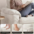Dyonery 70 Loveseat Divano a due posti in velluto a coste, divano a due posti moderno, divano sfoderabile con seduta profonda, 2 ampi cuscini bracciolo e schienale morbido