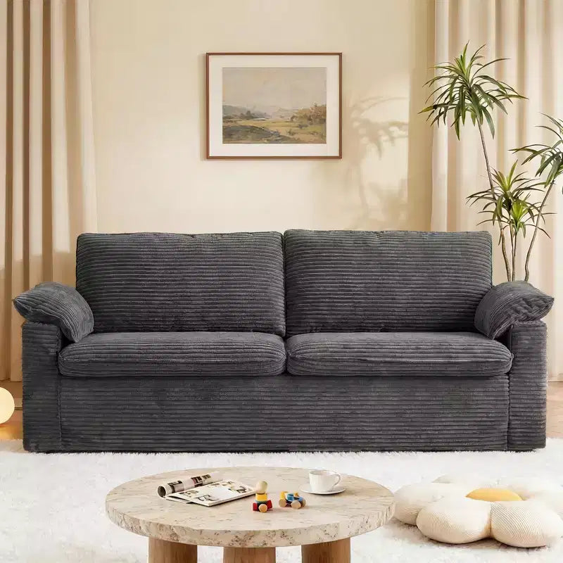 Dyonery 70 Loveseat Divano a due posti in velluto a coste, divano a due posti moderno, divano sfoderabile con seduta profonda, 2 ampi cuscini bracciolo e schienale morbido