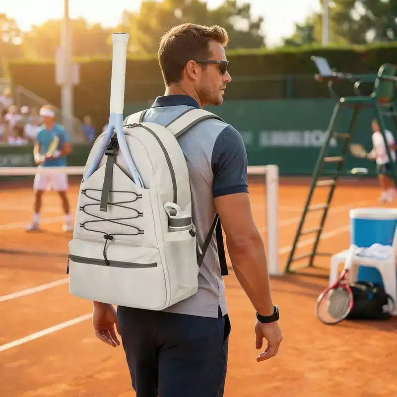 Zaino da tennis con scomparto imbottito per racchetta e borsa per scarpe ventilata, borsa sportiva leggera per racchette da pickleball e badminton