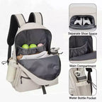 Zaino da tennis con scomparto imbottito per racchetta e borsa per scarpe ventilata, borsa sportiva leggera per racchette da pickleball e badminton