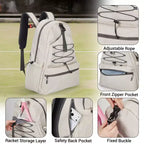 Zaino da tennis con scomparto imbottito per racchetta e borsa per scarpe ventilata, borsa sportiva leggera per racchette da pickleball e badminton