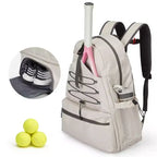 Tennis Backpack with Padded Racket Compartment & Ventilated Shoe Bag Lightweight Racket Sports Bag for Pickleball Badminton