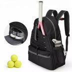Zaino da tennis con scomparto imbottito per racchetta e borsa per scarpe ventilata, borsa sportiva leggera per racchette da pickleball e badminton