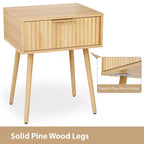 Karl Home Comodino da 48 cm con venature rovere, truciolato e MDF, melaminico e termoformato, 1 cassetto, gambe alte (2 pezzi)