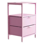Table de chevet Karl Home de 38 cm de large - 2 tiroirs, 1 étagère, prise américaine