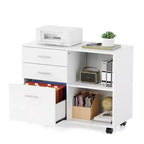 Karl Home Classificatore in legno a 3 cassetti largo 80 cm con tavolino laterale piano
