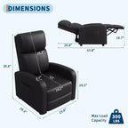 39.8 Poltrona Reclinabile per Adulti, Recliner Regolabile in Pelle PU con Schienale Alto, Tasca Laterale, Seduta Imbottita per Soggiorno e Home Theater