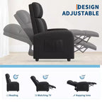 39.8 Poltrona Reclinabile per Adulti, Recliner Regolabile in Pelle PU con Schienale Alto, Tasca Laterale, Seduta Imbottita per Soggiorno e Home Theater