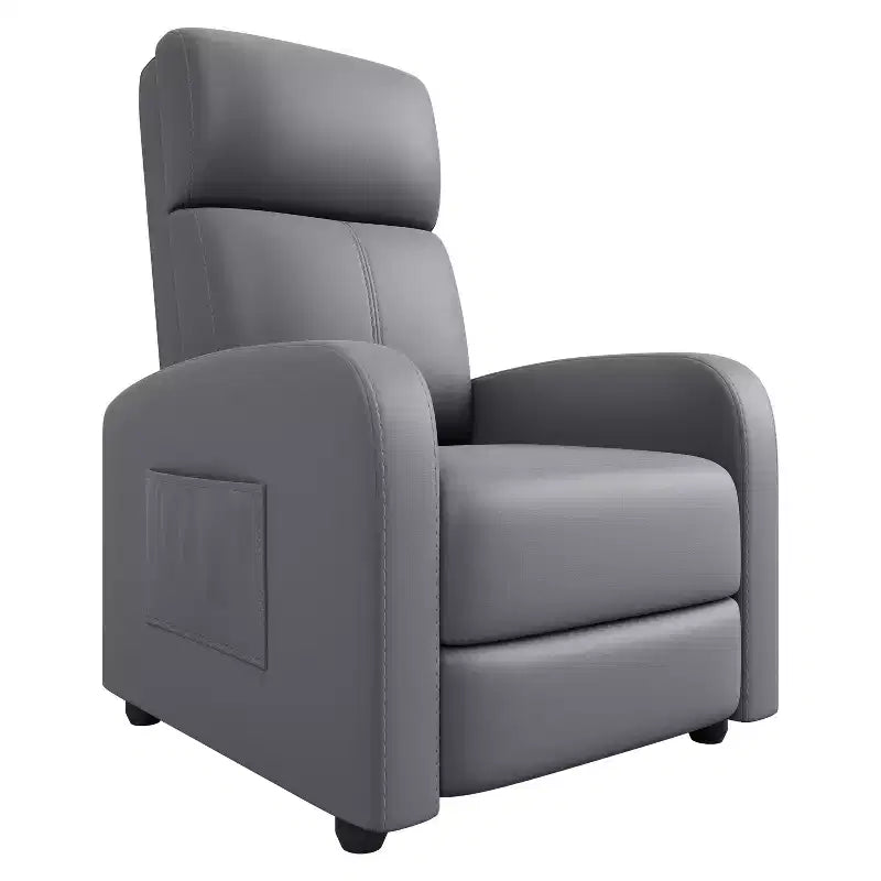 39.8 Poltrona Reclinabile per Adulti, Recliner Regolabile in Pelle PU con Schienale Alto, Tasca Laterale, Seduta Imbottita per Soggiorno e Home Theater