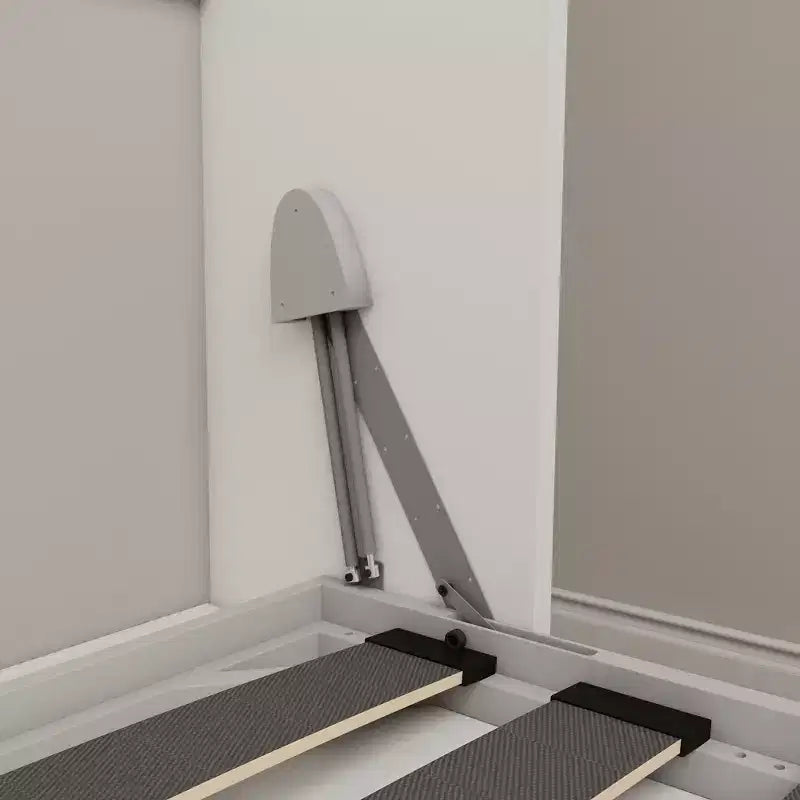 GDFStudio Winslow Letto a scomparsa moderno in legno con scrivania integrata e gambe automatiche
