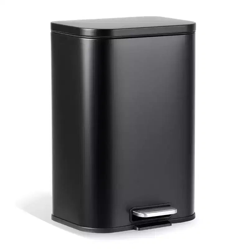 Pattumiera in Acciaio Inox - Anti-Impronta, Coperchio a Chiusura Ammortizzata, Secchio Interno Rimovibile, Contenitore a Pedale Salvaspazio - per Cucina, Ufficio, Bagno