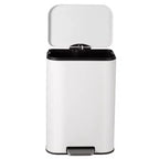 Pattumiera in Acciaio Inox - Anti-Impronta, Coperchio a Chiusura Ammortizzata, Secchio Interno Rimovibile, Contenitore a Pedale Salvaspazio - per Cucina, Ufficio, Bagno