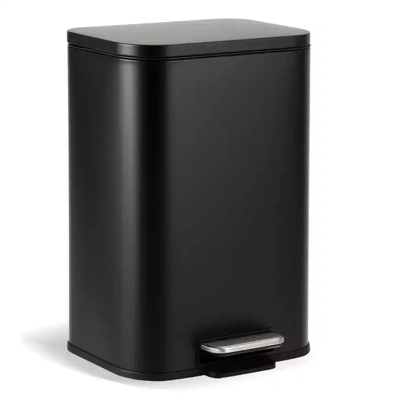 Pattumiera in Acciaio Inox - Anti-Impronta, Coperchio a Chiusura Ammortizzata, Secchio Interno Rimovibile, Contenitore a Pedale Salvaspazio - per Cucina, Ufficio, Bagno