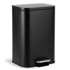 Pattumiera in Acciaio Inox - Anti-Impronta, Coperchio a Chiusura Ammortizzata, Secchio Interno Rimovibile, Contenitore a Pedale Salvaspazio - per Cucina, Ufficio, Bagno
