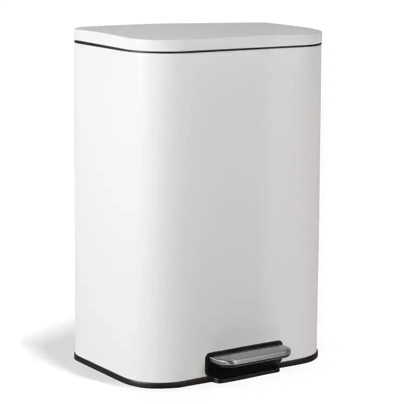 Pattumiera in Acciaio Inox - Anti-Impronta, Coperchio a Chiusura Ammortizzata, Secchio Interno Rimovibile, Contenitore a Pedale Salvaspazio - per Cucina, Ufficio, Bagno