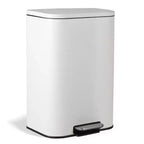 Pattumiera in Acciaio Inox - Anti-Impronta, Coperchio a Chiusura Ammortizzata, Secchio Interno Rimovibile, Contenitore a Pedale Salvaspazio - per Cucina, Ufficio, Bagno