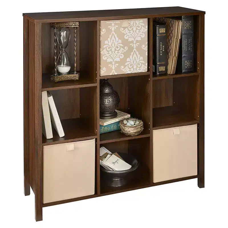 ClosetMaid Mensola Regolabile a 9 Cubi in Legno, Scaffale per Cameretta, Libreria per Organizzazione Casa, Castagno Scuro