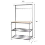 Design Ideas MeshWorks Scaffale in metallo multiuso con ripiani in legno per garage e cucina, 35,4 x 17,7 x 63, bianco