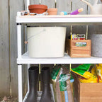 Design Ideas MeshWorks Scaffale in metallo multiuso con ripiani in legno per garage e cucina, 35,4 x 17,7 x 63, bianco