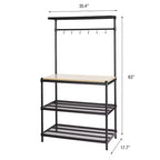 Design Ideas MeshWorks Scaffale in metallo multiuso con ripiani in legno per garage e cucina, 35,4 x 17,7 x 63, bianco