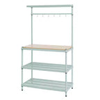 Design Ideas MeshWorks Scaffale in metallo multiuso con ripiani in legno per garage e cucina, 35,4 x 17,7 x 63, bianco