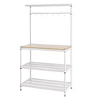 Design Ideas MeshWorks Scaffale in metallo multiuso con ripiani in legno per garage e cucina, 35,4 x 17,7 x 63, bianco