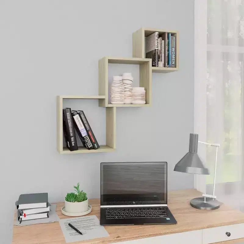 vidaXL Mensola a muro, rovere Sonoma, legno multistrato, 68x68 cm