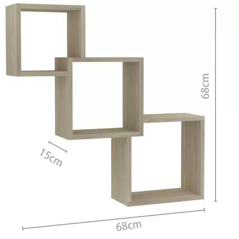 vidaXL Mensola a muro, rovere Sonoma, legno multistrato, 68x68 cm