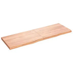 vidaXL Wall Shelf Light brown Solid oak wood Medium Decorative Inlays