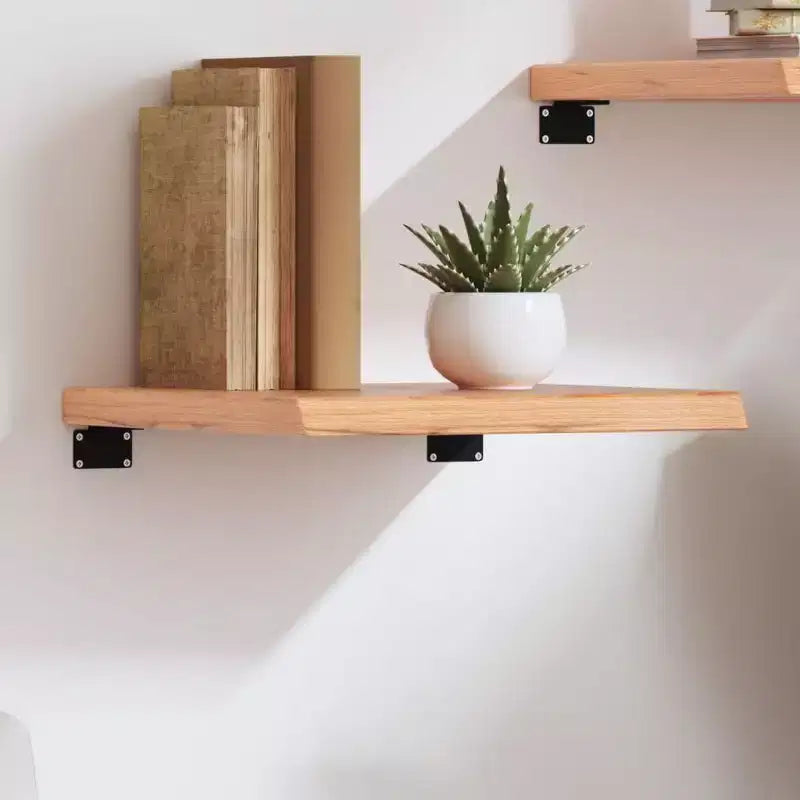 vidaXL Scaffale a muro Marrone chiaro Legno massello di rovere Intarsi decorativi medi