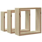 vidaXL Set 3 Scaffali Cubici a Muro Rovere Sonoma MDF Grande, Medio, Piccolo