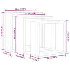 vidaXL Set 3 Scaffali Cubici a Muro Rovere Sonoma MDF Grande, Medio, Piccolo